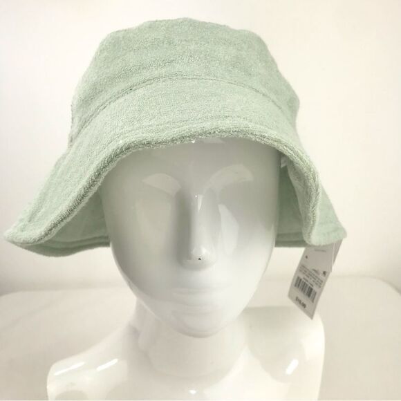 Shade and Shore Bundle of 2 Green Tan Terry Cloth Bucket Beach Hats NEW - Picture 6 of 12